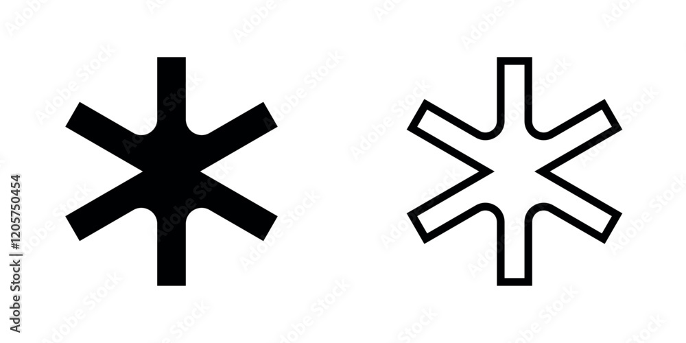 Fototapeta premium Black star symbol element design. Templates for design, posters, projects, banners, logo, and business cards. Vector illustration. Rounded corner.