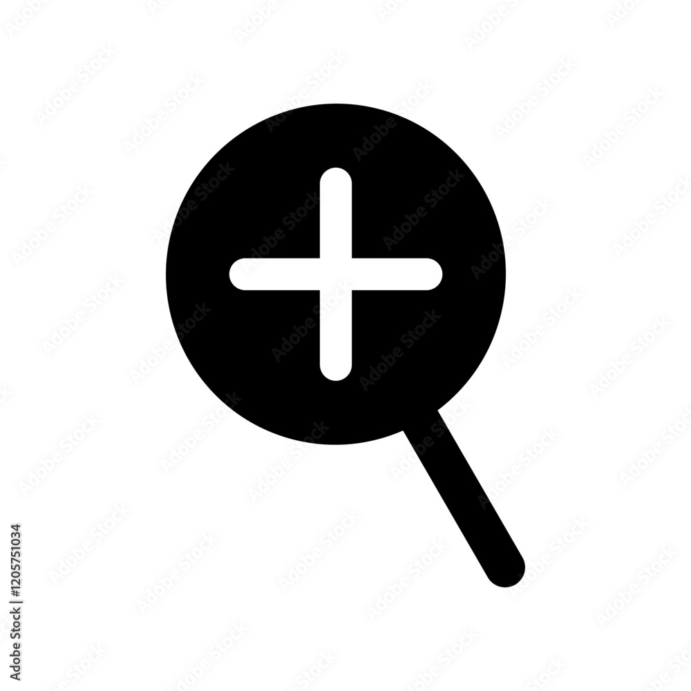 Obraz premium Object magnifier vector icon, flat design magnifying glass symbol.