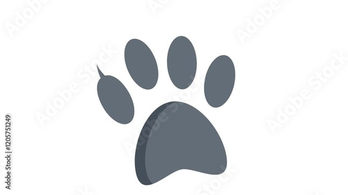 Paw Print Icon: A simple, yet expressive, dark gray paw print icon, perfect for pet-related designs, websites, or applications. The design is clean and easily scalable.