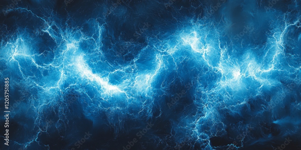 Obraz premium Abstract Electric Blue Energy Lines, Generative AI