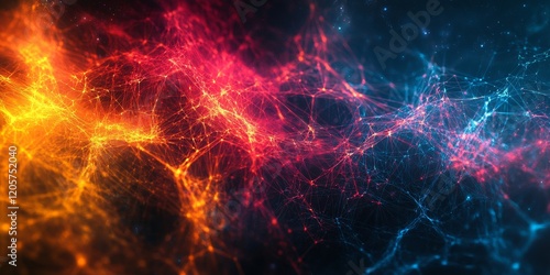 Neon Web with Dynamic Intersections, Generative AI