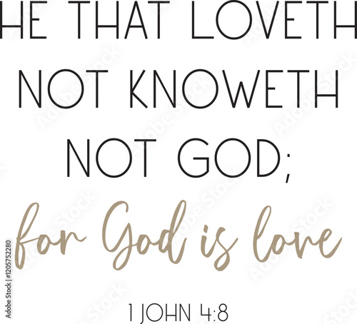 Love Bible Verse, Love poster, Love Home decor, Christian biblical quote, vector illustration