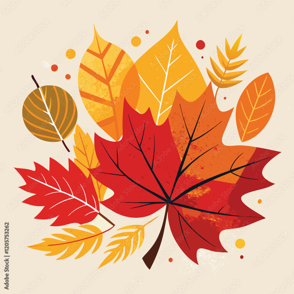 Obraz premium Vibrant Autumn Leaves Design for Fall Decor