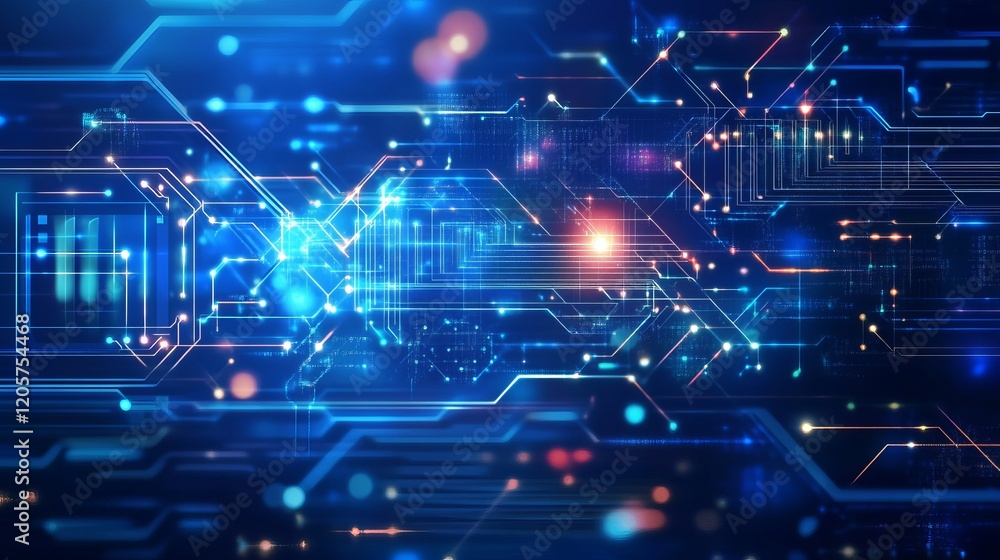 Abstract Futuristic Tech Background with Data Network Abstract Futuristic Tech Background with Data Network