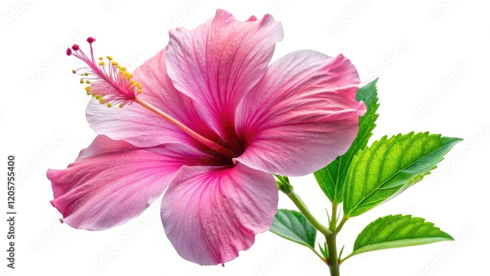 Obraz premium Hibiscus flower, Pink isolated on white background