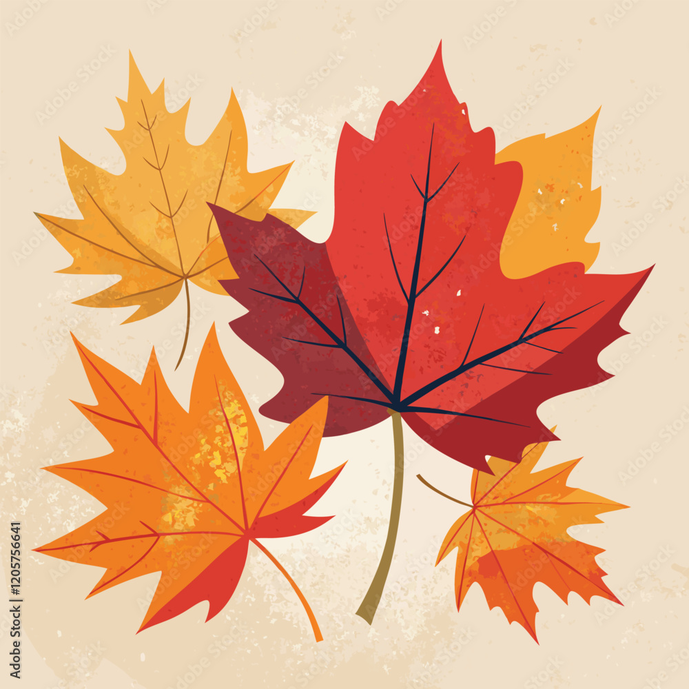 Vibrant Autumn Leaves Design for Fall Decor