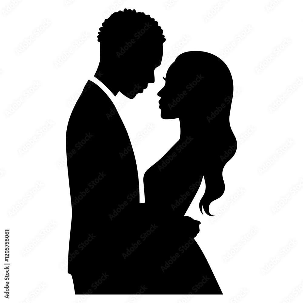 Black couples icon isolated on a white background.
