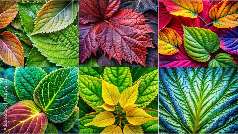 custom made wallpaper toronto digitalBotanical Collage: Textured Leaves & Plants Portrait Photography