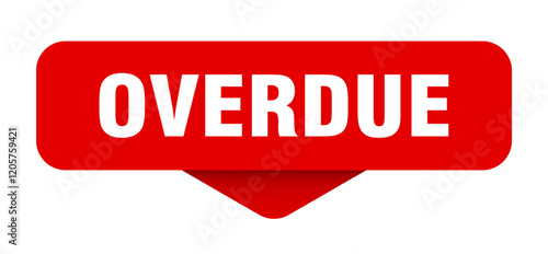 overdue sticker. overdue sign on transparent background