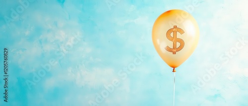 A dramatic image of a balloon shaped like a currency symbol inflating until it bursts, representing hyperinflation s unsustainable growth photo