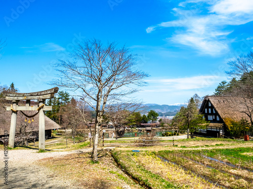 Gassho-zukuri settlement, building in Gifu style, old classic house style in Gifu area of Japan, for durable and protection from cold in winter 