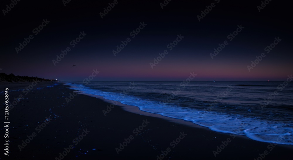 Fototapeta premium Secenic Coastal View with Gentle Waves and Evening Glow