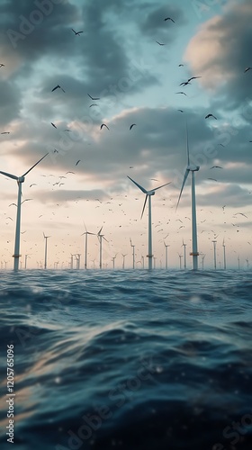 Offshore renewable power through wind turbine innovation. photo