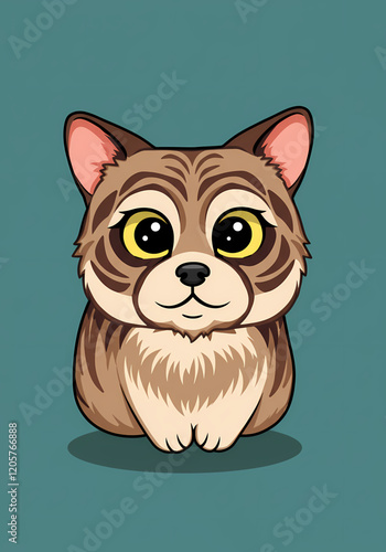 Adorable Cartoon Cat Cute Kitten Illustration Pet Animal Graphic
