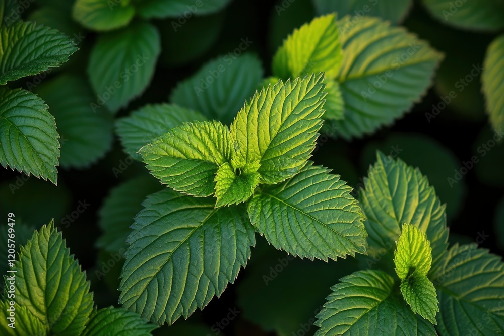 Vibrant Green Mint Leaves Lush Closeup Nature Photography Vibrant Green Mint Leaves Lush Closeup Nature Photography