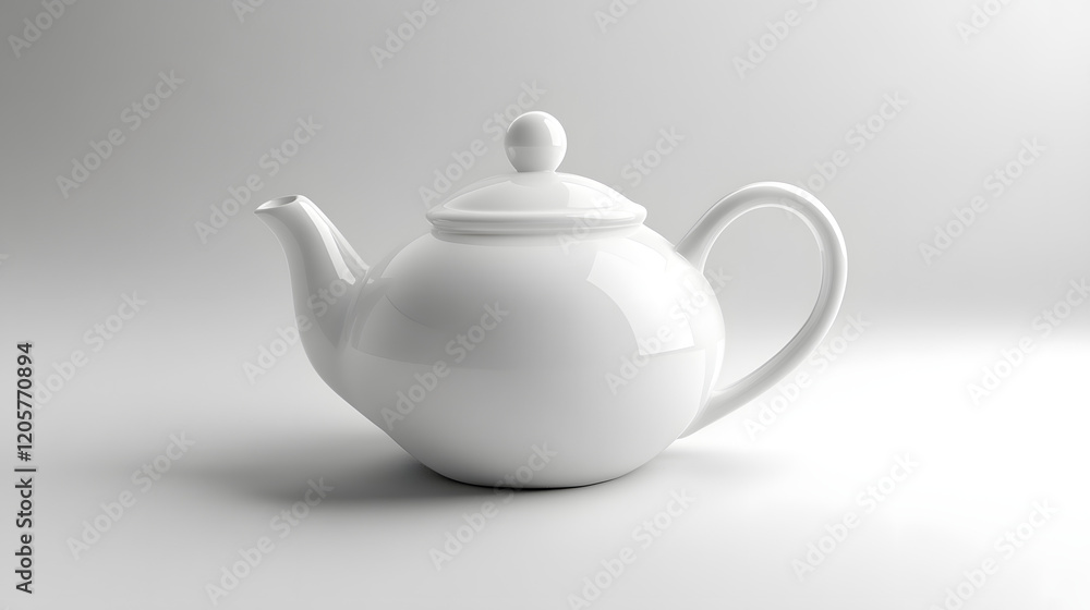 A detailed image of a white ceramic teapot with a minimalistic design on a white background, white porcelain teapot
A detailed image of a white ceramic teapot with a minimalistic design on a white background, white porcelain teapot