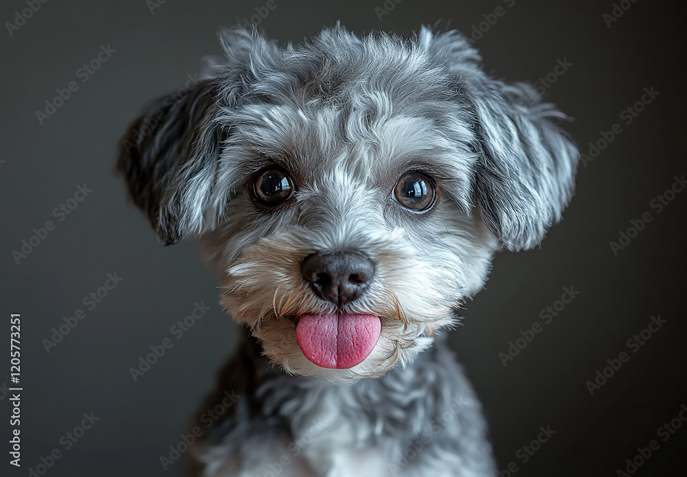 Adorable Fluffy Dog with Grey and White Fur Adorable Fluffy Dog with Grey and White Fur