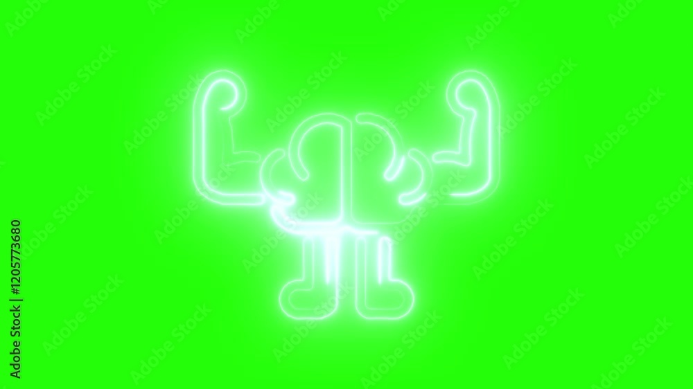 Superpawer brain neon icon .Brain icon, Human brain organ icon animation. coloerful 4K Video animation. green scren Superpawer brain neon icon .Brain icon, Human brain organ icon animation. coloerful 4K Video animation. green scren