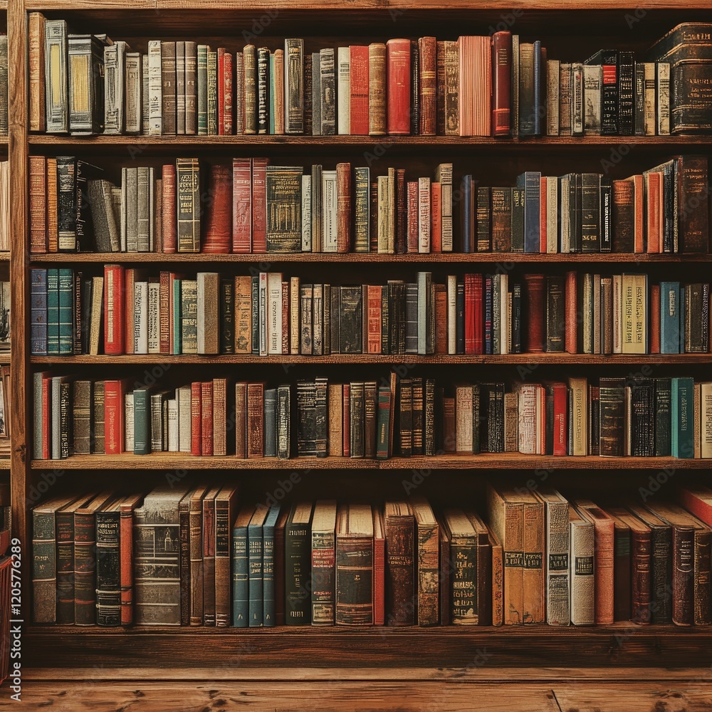 A seamless colorful pattern resembling a bookshelf, ideal for education, creativity, and reading themes. A seamless colorful pattern resembling a bookshelf, ideal for education, creativity, and reading themes.