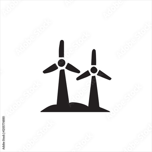 windmill silhouette isolated on white