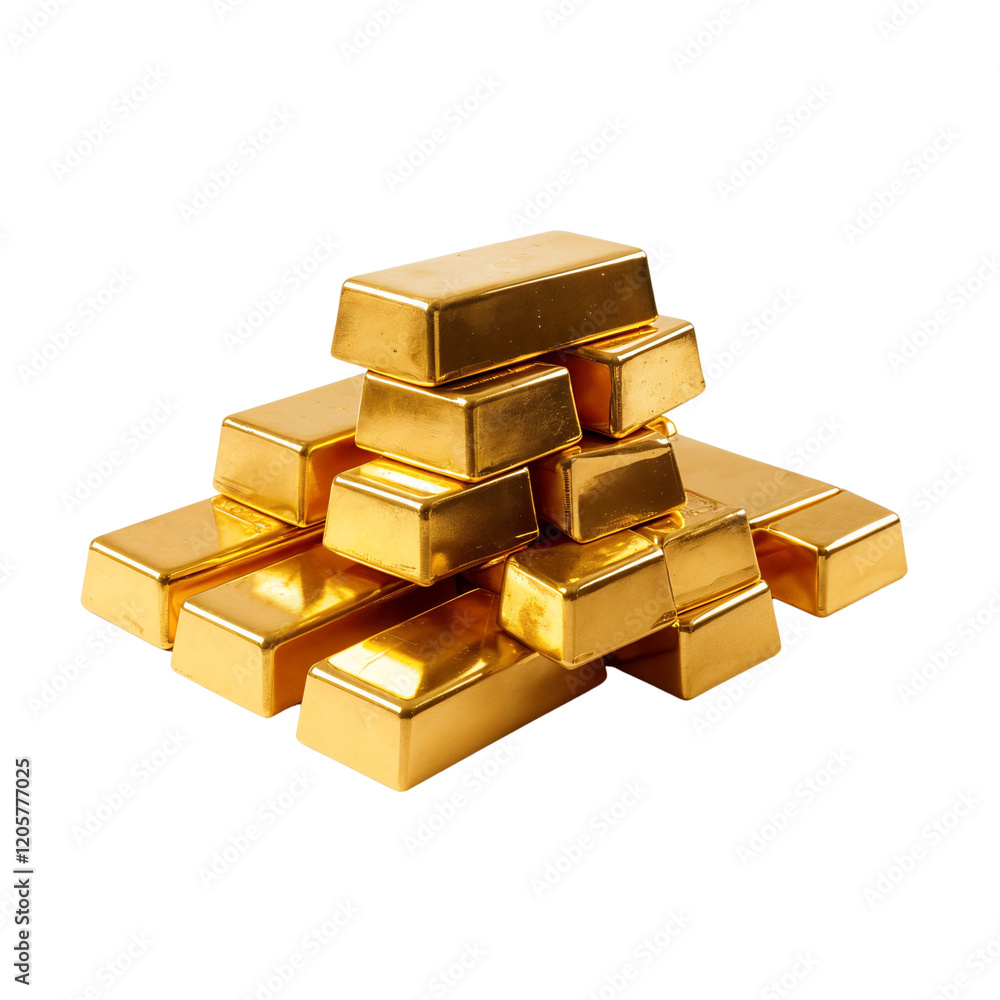 Stack of gold bars isolated on transparent backgorund Stack of gold bars isolated on transparent backgorund