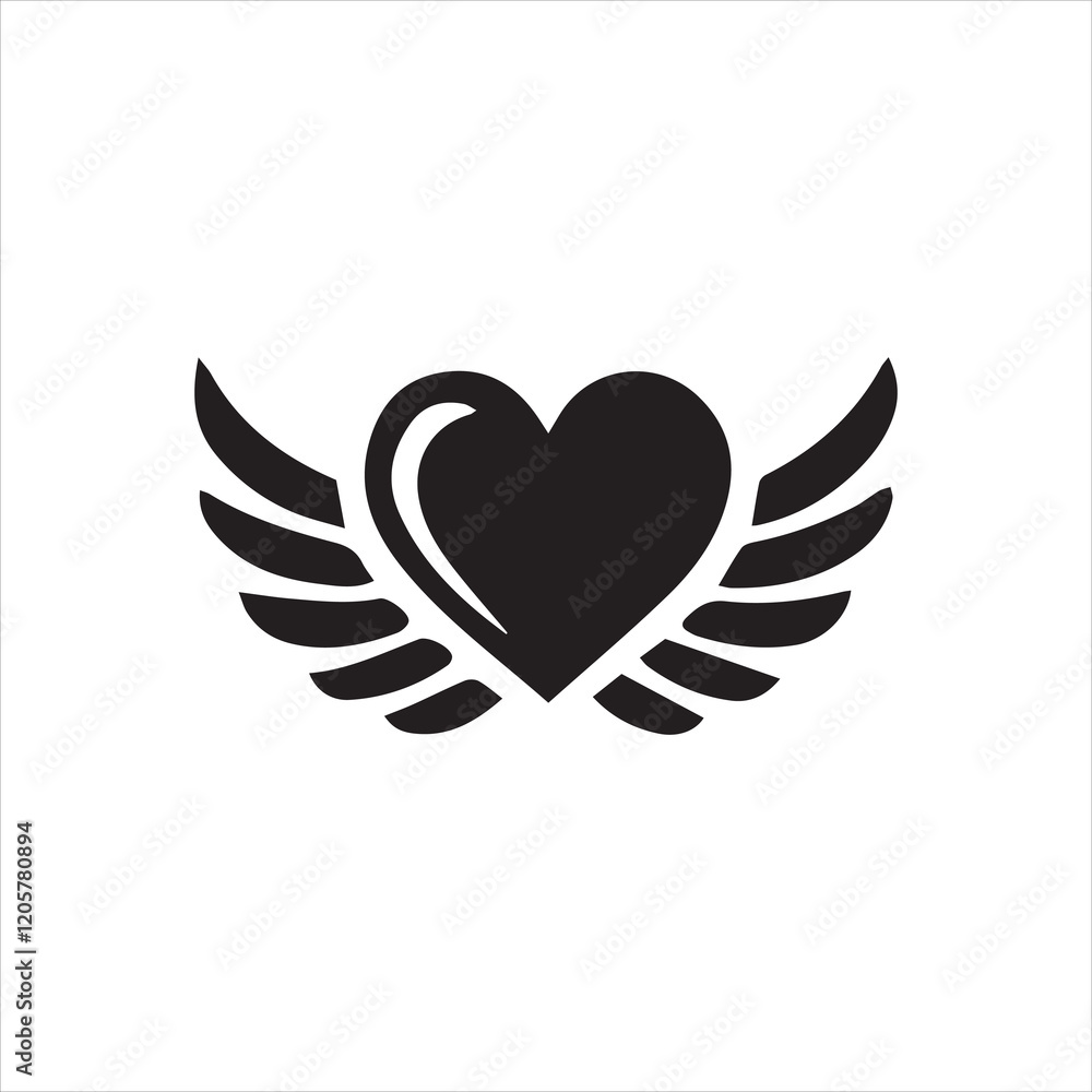Fototapeta premium heart with wings