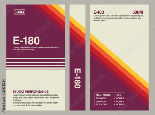 retro vintage vhs video cassette cover template
