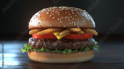 Delicious Burger and French Potato Fries Cut Out

 photo