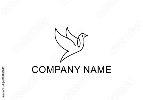 Pigeon line art logo