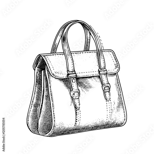 Elegant leather handbag design featuring structured shape and detailed stitching ideal for fashion enthusiasts. Generative AI