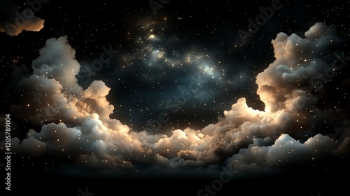 Mystical Cosmic View: The Milky Way’s Expansive Beauty and Distant Galaxy Insight from Earth, 神秘的な宇宙の眺め：地球から見た天の川の広大な美しさと遠い銀河の洞察.Generative AI
