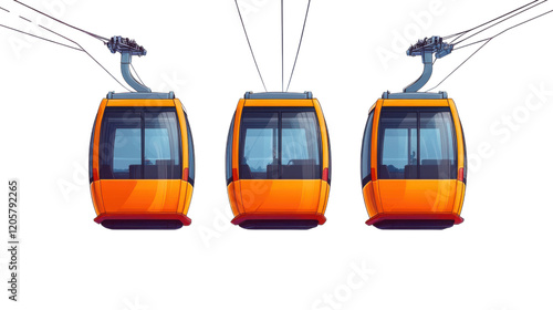 gondola gable car isolated on white background