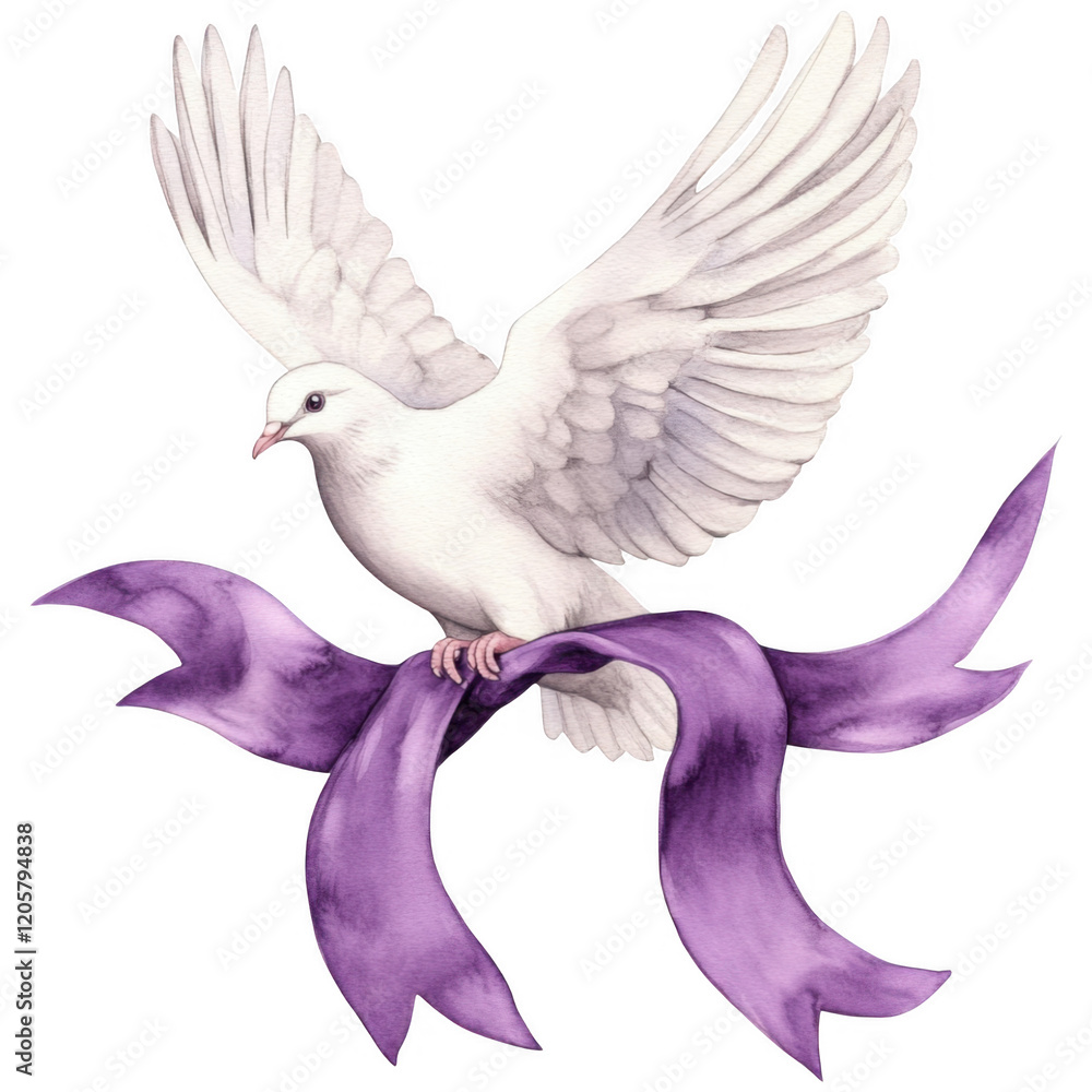 Obraz premium Elegant Purple Wedding Clipart Vector Illustration - Romantic Floral and Decorative Element