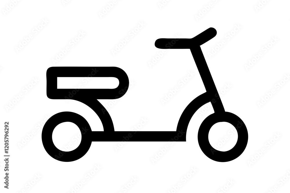 Scooter on White Background - Transportation Design Scooter on White Background - Transportation Design