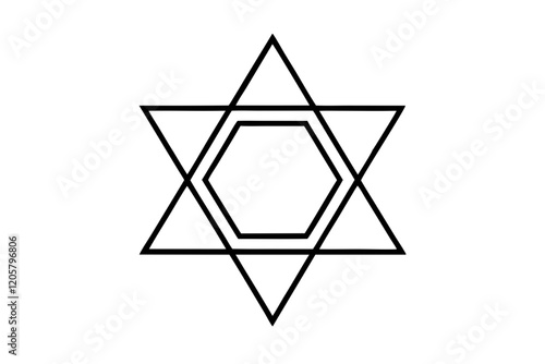 Simple Star of David Vector with Clean White Background-vector Illastration.