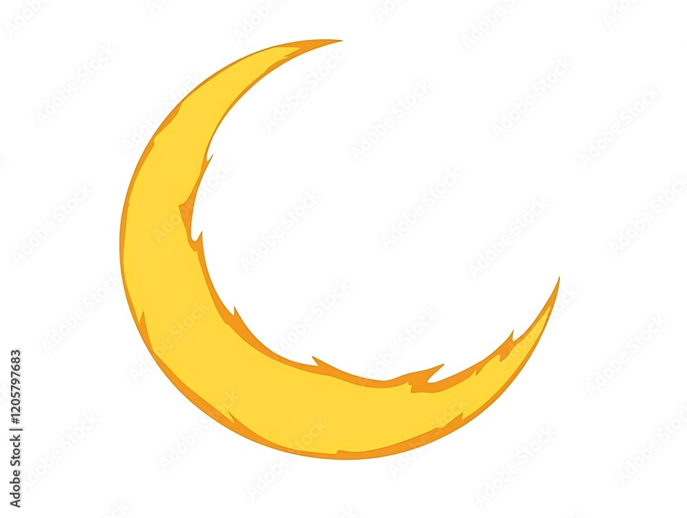 Fiery Crescent Moon Celestial Illustration Design Fiery Crescent Moon Celestial Illustration Design