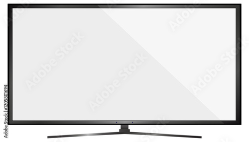 TV screen background.Modern LED LCD panel.Wide computer monitor display mockup.Blank flatscreen Television template.Vector illustration horizon plasma TV monitor hanging wall,New Technology electronic