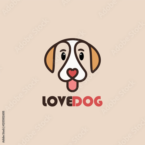 Simple vector dog logo illustration