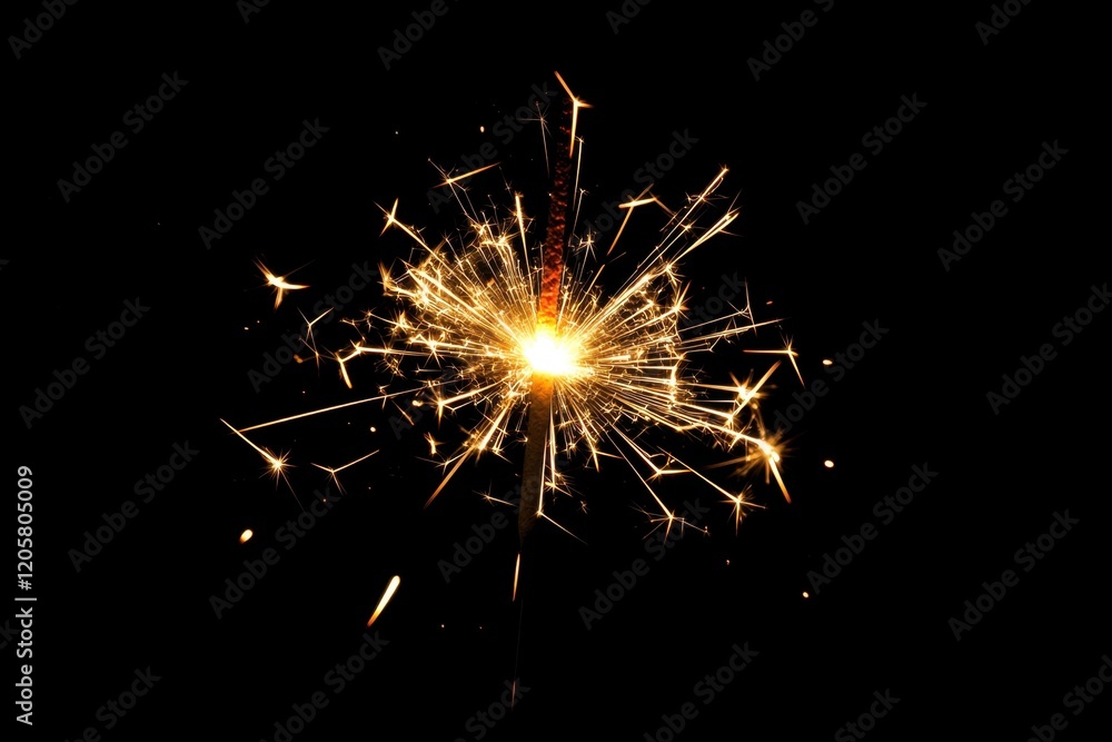 Sparkler shines brightly in dark setting during a festive celebration Sparkler shines brightly in dark setting during a festive celebration