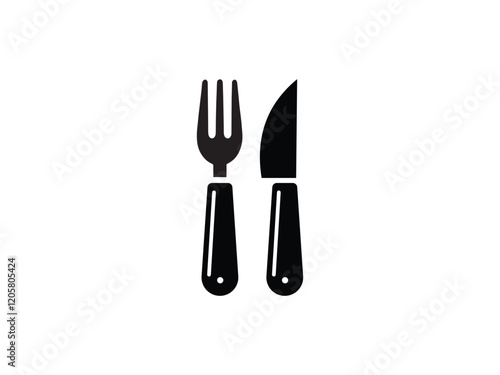 Minimalist Fork and Knife Vector Icons for Food and Restaurant Branding