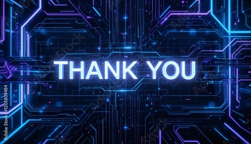 Grateful Digital: Thank You Message on Futuristic Circuit Board