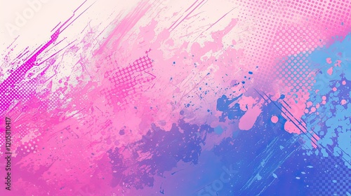 Abstract pink and blue paint splatter background