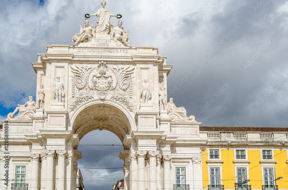 Fototapeta premium The Rua Augusta Arch, historical building in Lisbon, Portugal