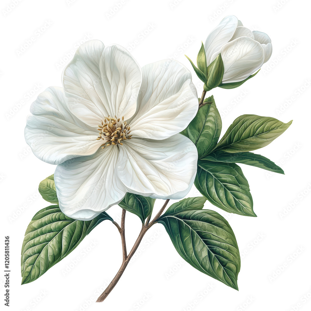 Obraz premium white flowers on a white background