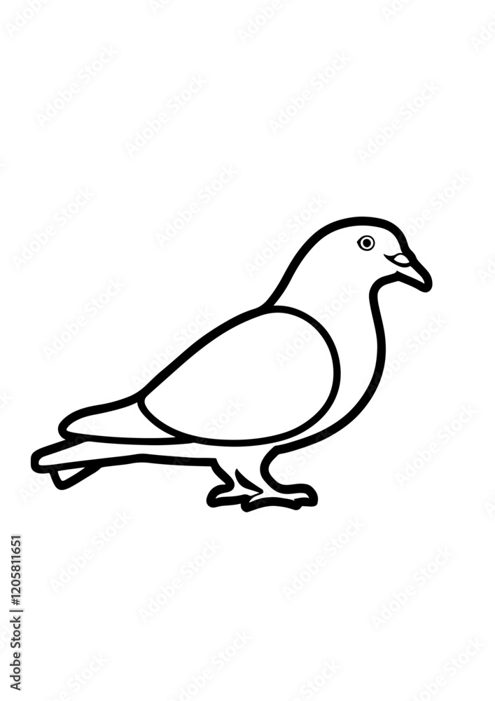 pigeon line art, illustration line art Pro Vector.a columbidae, illustration line art Pro Vector



