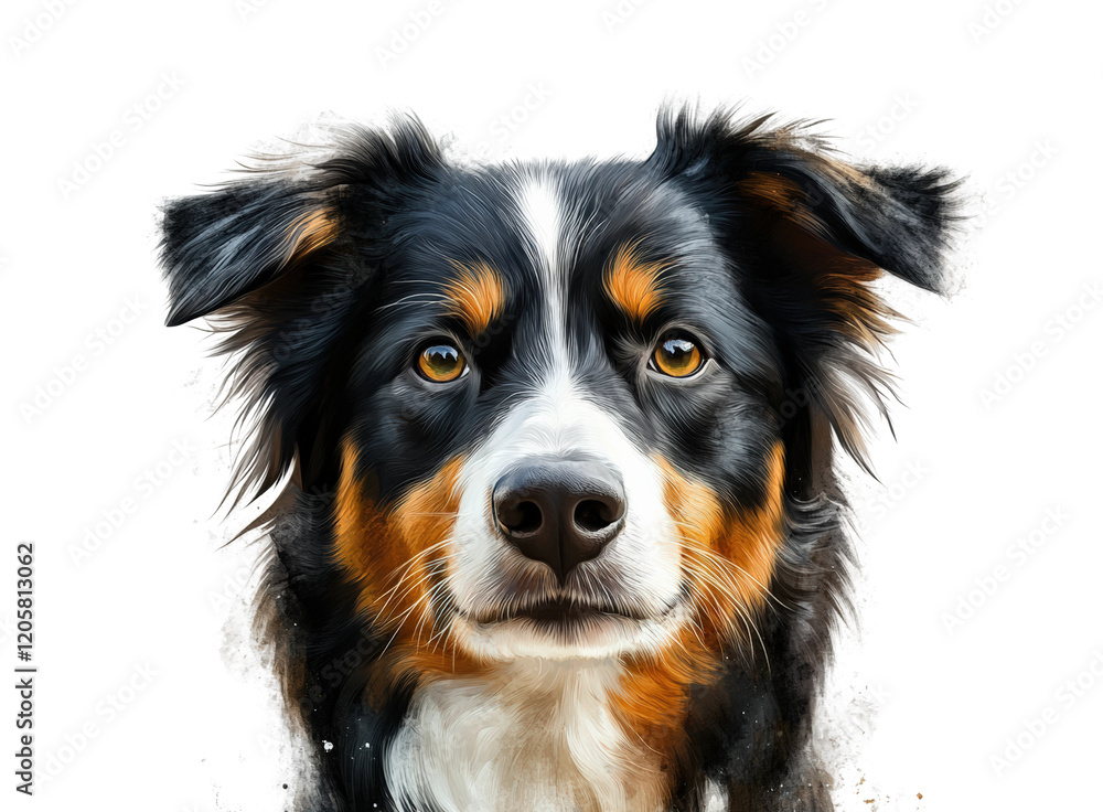 Captivating border collie portrait against close-up pet indoor setting artistic perspective Captivating border collie portrait against close-up pet indoor setting artistic perspective