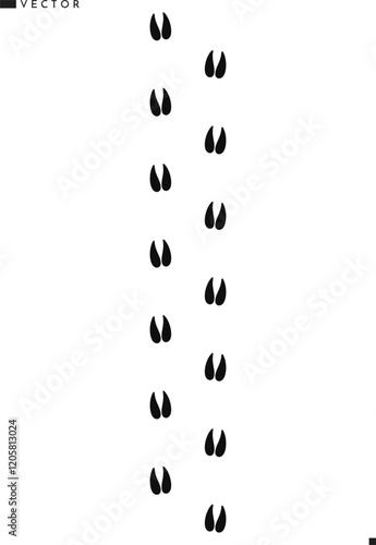 Antelope paw print vector. Animal footprint silhouette. Gazelle paw print 