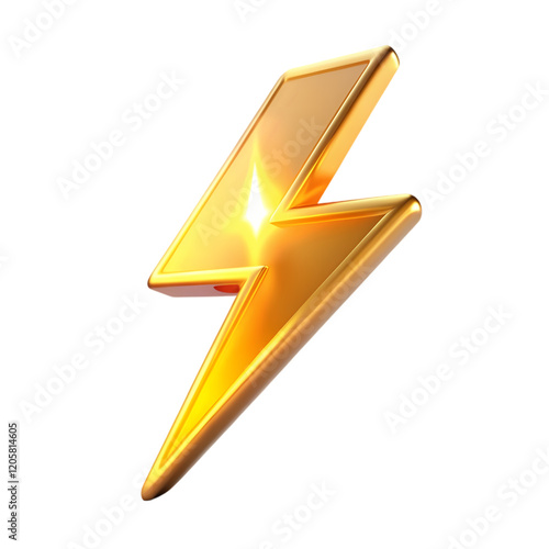 ⚡️Electric Thunder Energy: 3D Lightning Bolt Icon, Powerful Charge Symbol for Websites, Apps, and   
