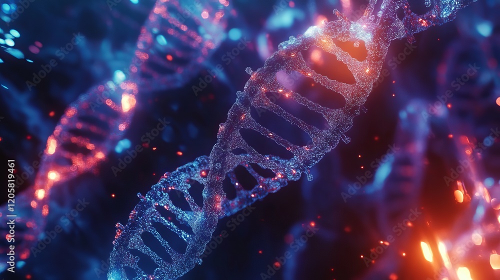 Fototapeta premium Abstract Futuristic DNA Network Background