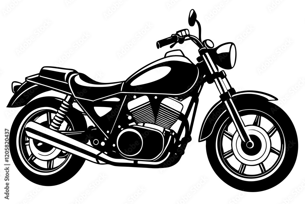 Sleek Motorcycle on White Background - Isolated Vehicle Design Sleek Motorcycle on White Background - Isolated Vehicle Design